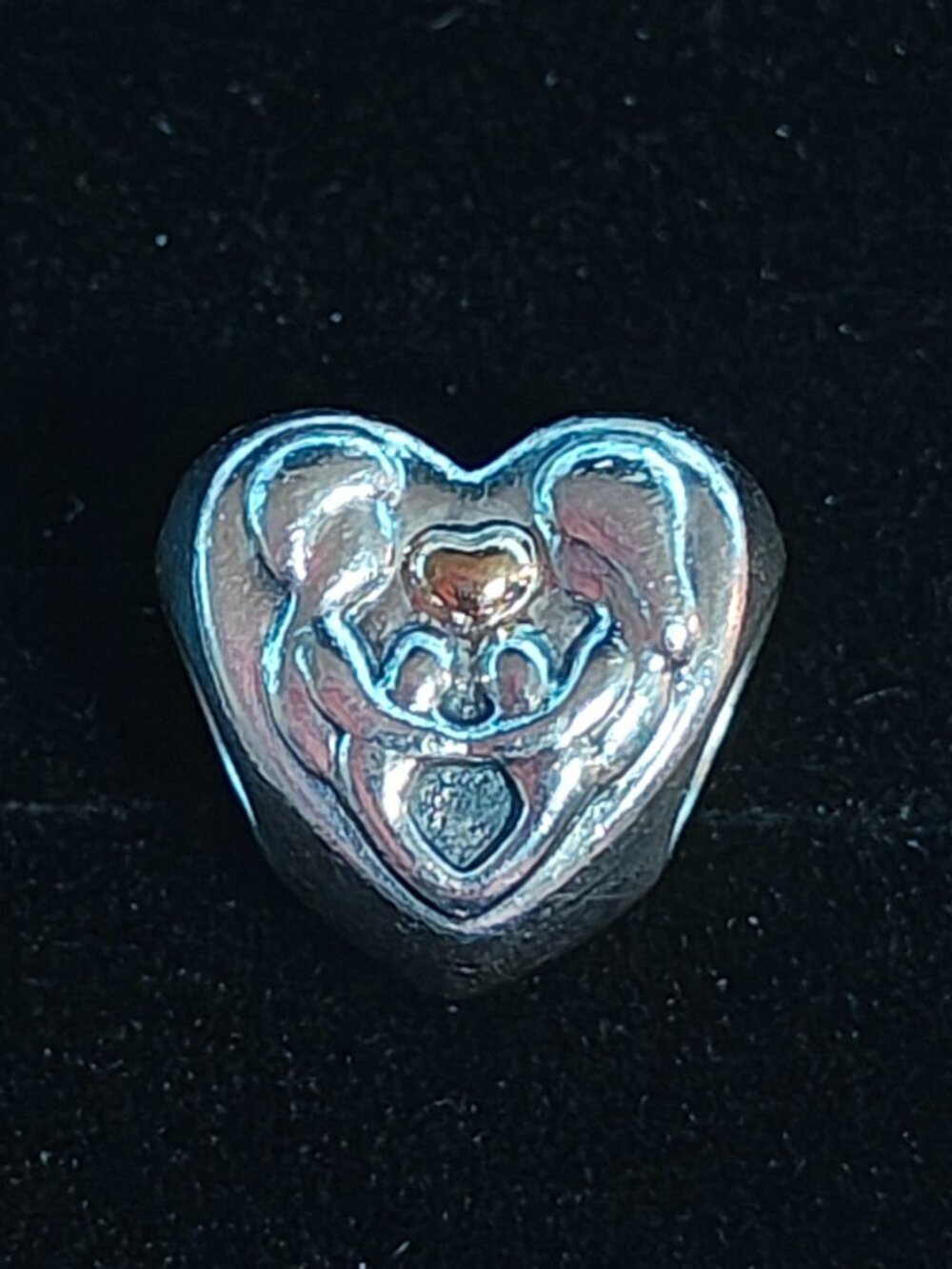 Authentic Pandora Heart of the Family Charm – 791771 Two Tone Retired - Picture 3 of 13